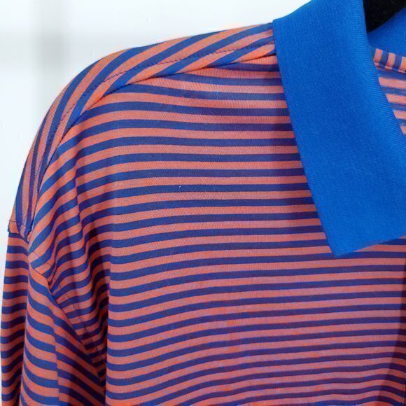 Peter Millar Short Sleeve Polo Striped Red/Blue XL Contrast Collar 100% Cotton - Picture 7 of 16